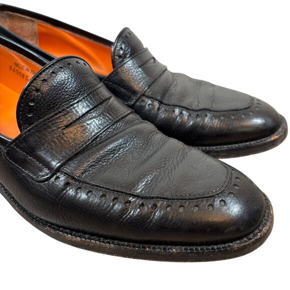 Martin Dingman Black Slip On Leather Loafer Dress Shoes - Picture 4 of 9